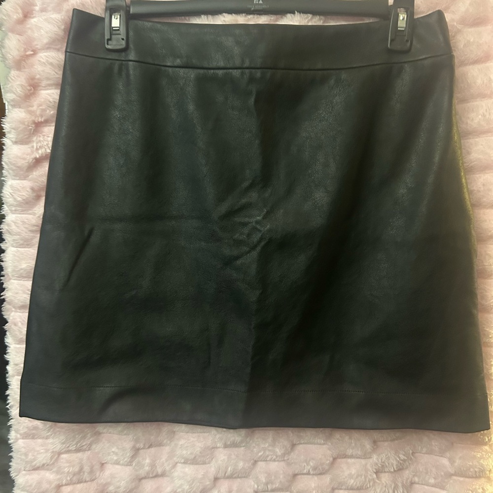 J. Crew Black Faux Leather Mini Skirt